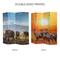 American Art Decor™ 6ft. Double-Sided 4-Panel African Elephants & Zebras Animals Canvas Privacy Screen